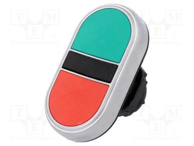 Interruptor: Duplo, 22mm, Pos.Estáv: 1, Vermelho/Verde, Ip66, Plano