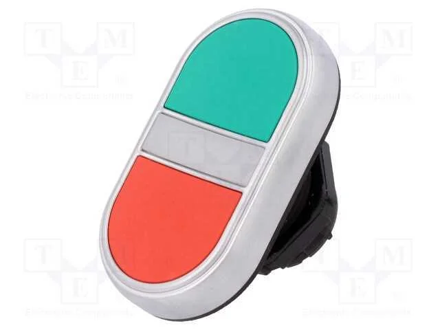Interruptor: Duplo, 22mm, Pos.Estáv: 1, Vermelho/Verde, Ip66, Plano