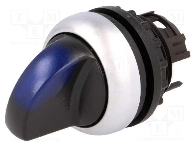 Interruptor: Giratório, 22mm, Pos.Estáv: 2, Azul, M22-Fled,M22-Led
