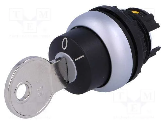 Interruptor: Giratório com Chave, 22mm, Pos.Estáv: 1, Preto, Ip66