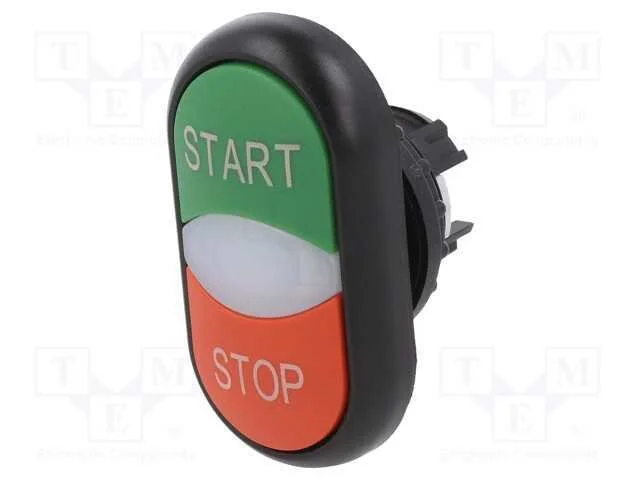 Interruptor: Duplo, 22mm, Pos.Estáv: 1, Vermelho/Verde, Ip66, Plano
