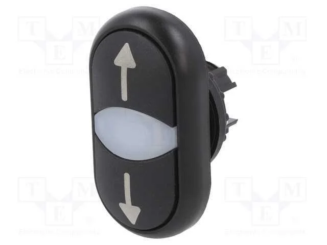 Interruptor: Duplo, 22mm, Pos.Estáv: 1, Preto, M22-Fled,M22-Led
