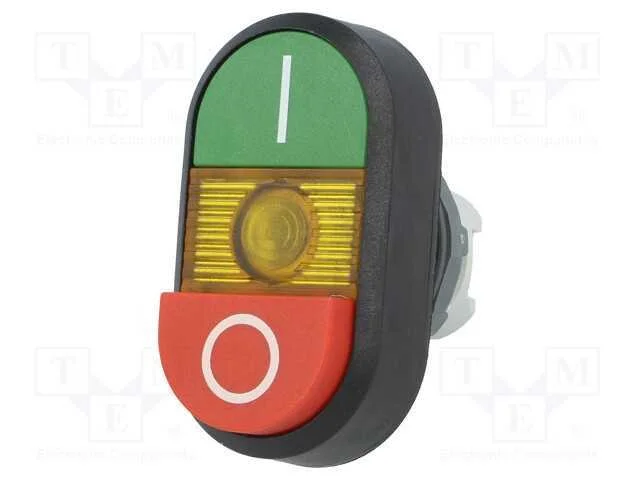Interruptor: duplo, 22mm, Pos.estáv: 1, verde-ver.