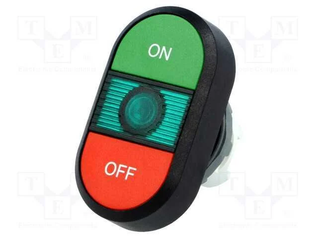 Interruptor: Duplo, 22mm, Pos.Estáv: 1, Vermelho/Verde, Mlb-1, Ip66