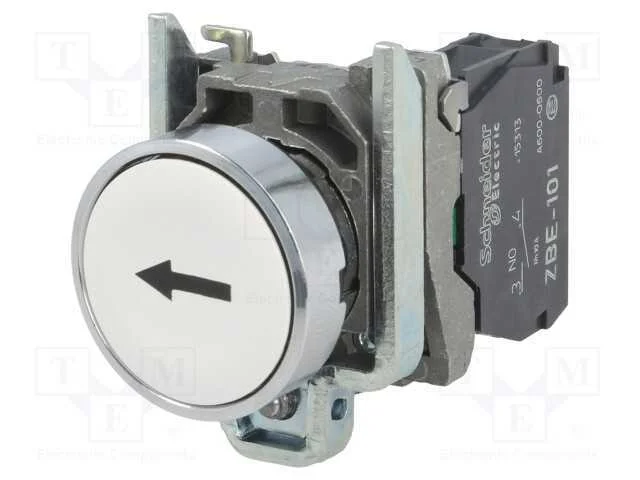 Interruptor: de pressão, 22mm, NO, plano, branca,.