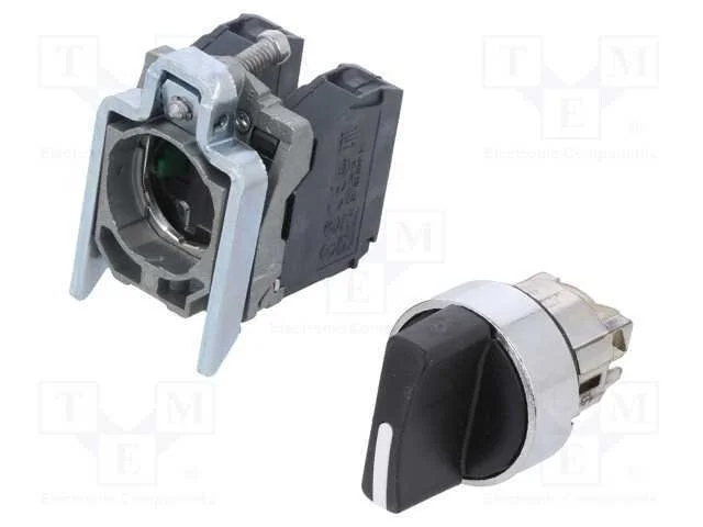 Interruptor: Giratório, 22mm, No X2, Preto, Não Disp, 3a/240vac