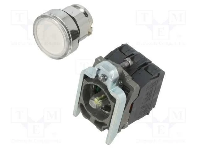 Interruptor: de Pressão, 22mm, Pos.Estáv: 1, Nc + No, Branco, Led
