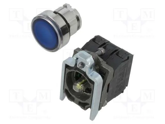 Interruptor: de Pressão, 22mm, Pos.Estáv: 1, Nc + No, Azul, Led, 24v
