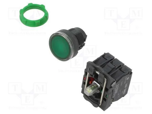 Interruptor: de Pressão, 22mm, Pos.Estáv: 1, Nc + No, Verde, Led