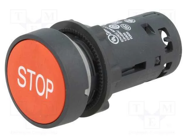 Interruptor: de Pressão, 22mm, Pos.Estáv: 1, Nc, Vermelho, Ip65