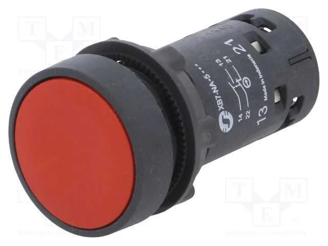 Interruptor: de Pressão, 22mm, Pos.Estáv: 1, Nc + No, Vermelho