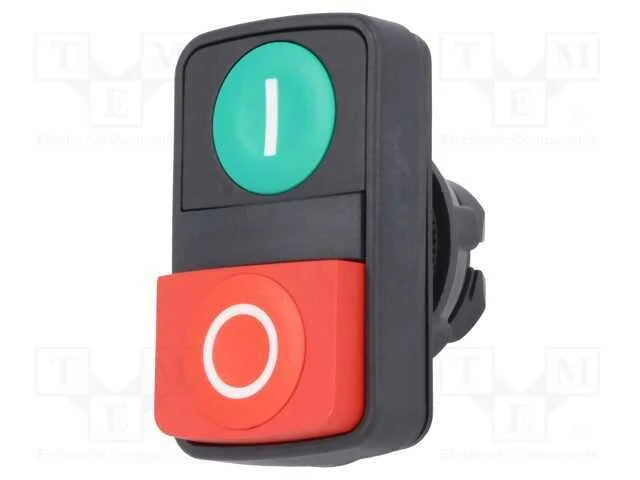 Interruptor: Duplo, 22mm, Pos.Estáv: 1, Vermelho/Verde, Não Disp.