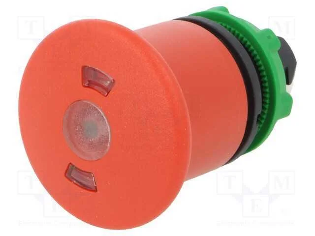 Interruptor: de Segurança, 22mm, Pos.Estáv: 2, Vermelho, Led, Ip66