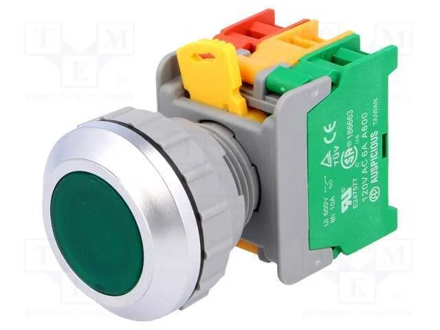 Interruptor: de Pressão, 30mm, Pos.Estáv: 1, Nc + No, Verde, Ip65