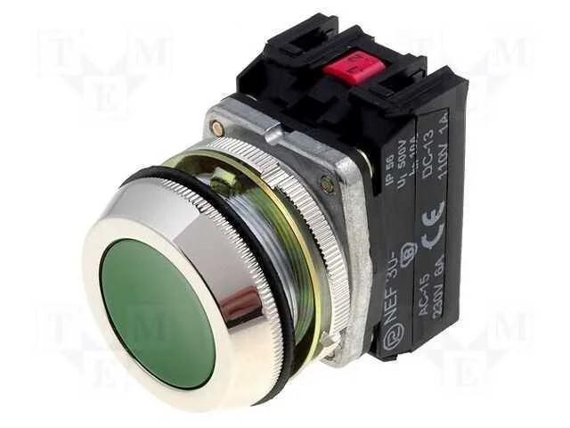 Interruptor: de Pressão, 30mm, Pos.Estáv: 1, No X2, Verde, Ip56