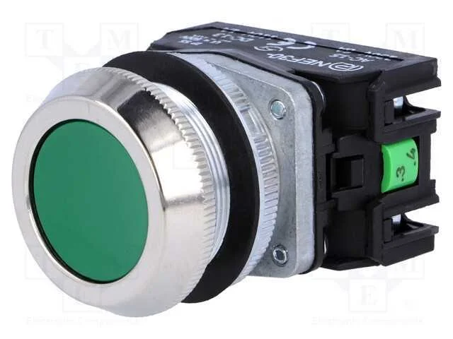 Interruptor: de Pressão, 30mm, Pos.Estáv: 1, Nc + No, Verde, Ip56