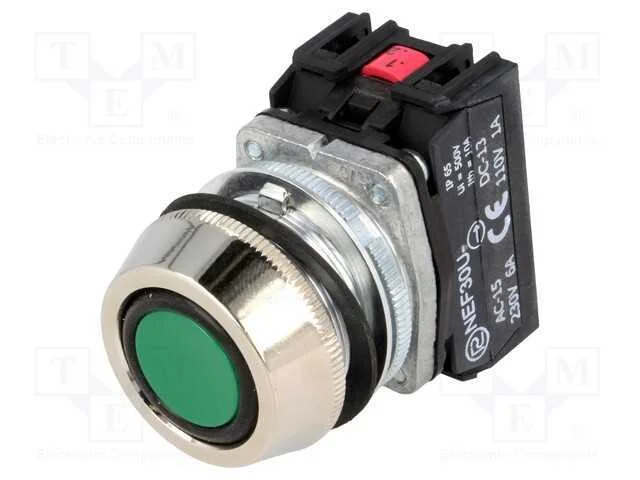 Interruptor: de Pressão, 30mm, Pos.Estáv: 1, Nc + No, Verde, Ip66