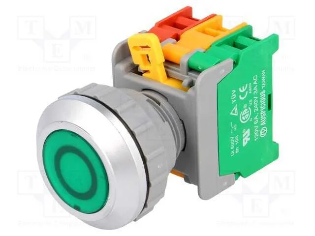 Interruptor: de Pressão, 30mm, Pos.Estáv: 2, Nc + No, Verde, Ip65