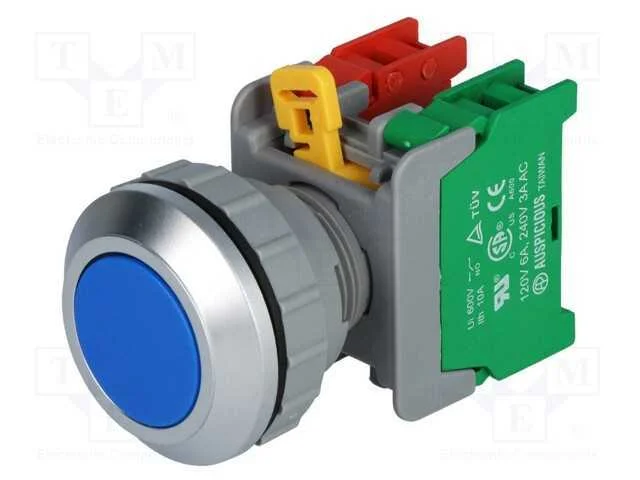 Interruptor: de Pressão, 30mm, Pos.Estáv: 1, Nc + No, Azul, Ip65