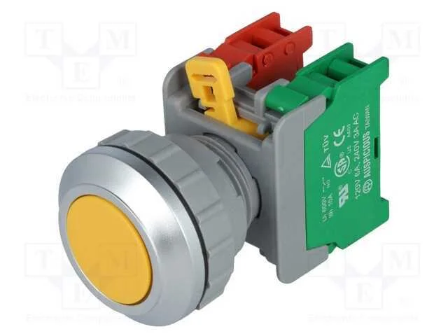 Interruptor: de Pressão, 30mm, Pos.Estáv: 1, Nc + No, Amarelo, Ip65