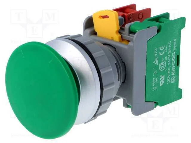 Interruptor: de Pressão, 30mm, Pos.Estáv: 1, Nc + No, Verde, Ip65