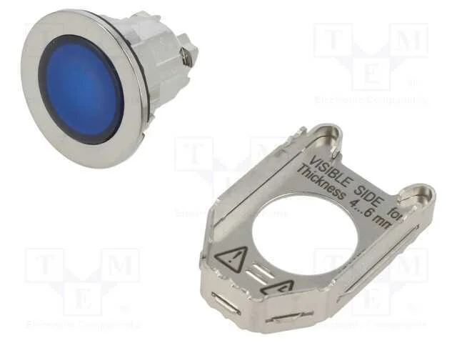 Interruptor: de Pressão, 30mm, Pos.Estáv: 1, Azul, Ip66, -40÷70c