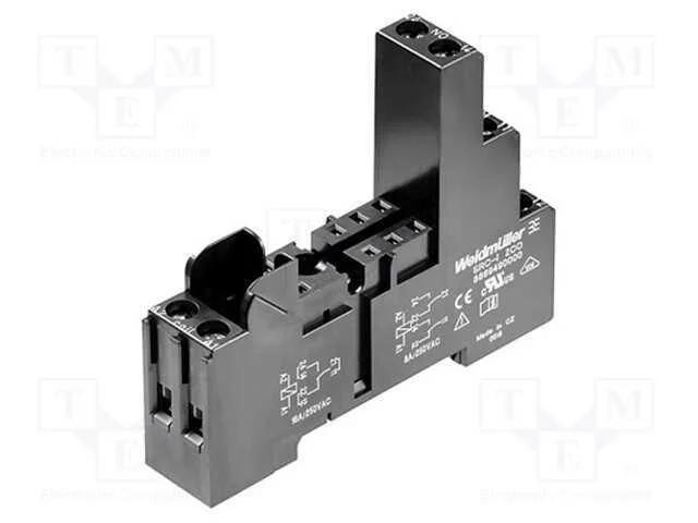 Base, PIN: 8, 12A, 240VAC, para trilho DIN, termi.