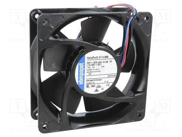 Ventilador: DC, transversal, 24VDC, 119x119x38mm,.