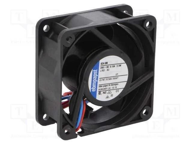 Ventilador: DC, transversal, 24VDC, 60x60x25mm, 5.