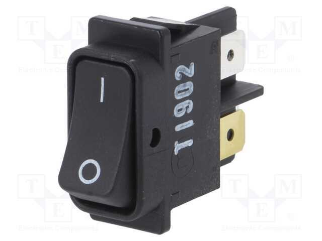 Rocker, Dpst, Pos: 2, On-Off, 10a/250vac, Preto, .