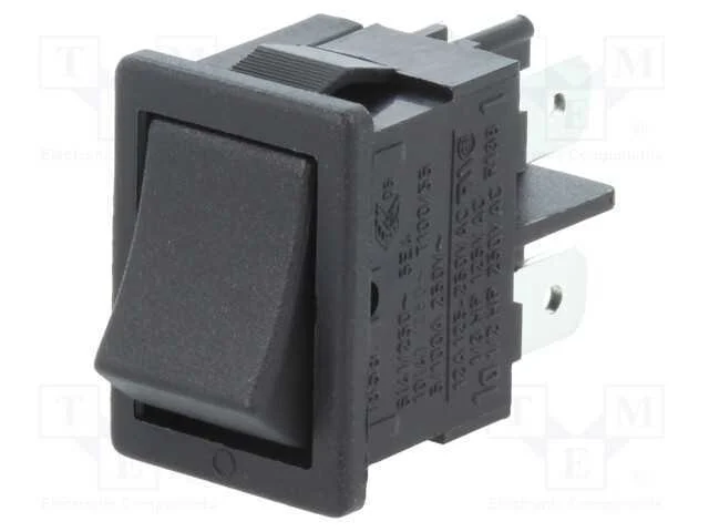 Rocker, Dpst, Pos: 2, On-Off, 10a/250vac, Ip40, 1.
