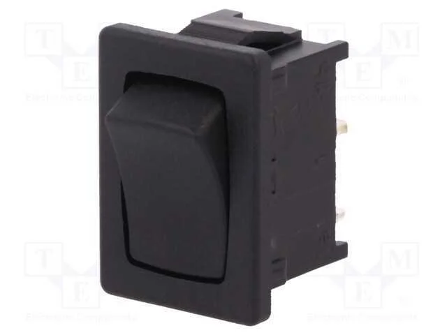 ROCKER, SPST, Pos: 2, ON-OFF, 12A/250VAC, preto, .