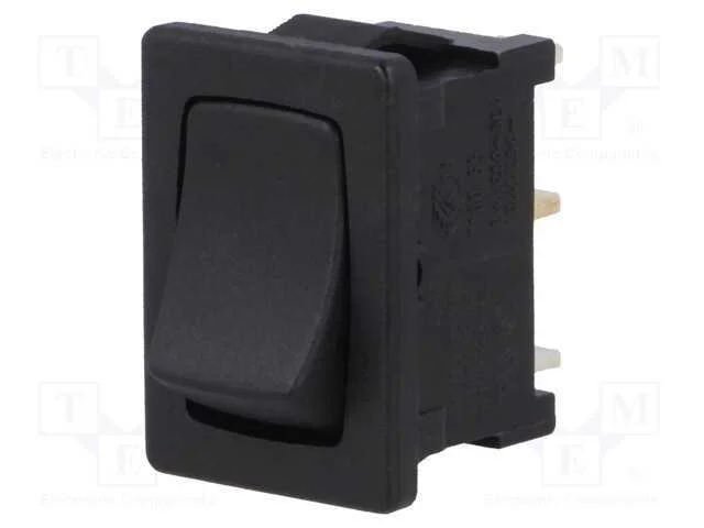 ROCKER, SPDT, Pos: 2, ON-OFF, 10A/250VAC, preto, .