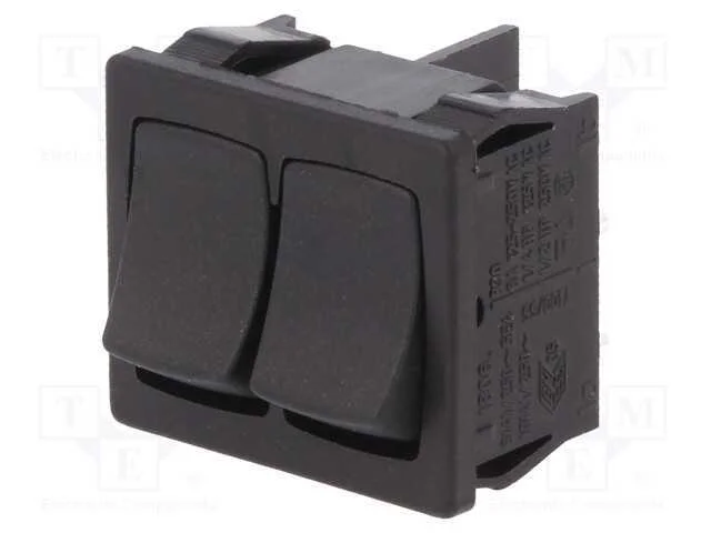 ROCKER, SPST-NO x2, Pos: 2, OFF-ON, 10A/250VAC, p.