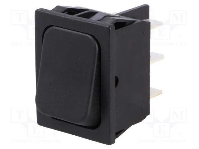 ROCKER, DPDT, Pos: 2, ON-ON, 16A/250VAC, preto, I.