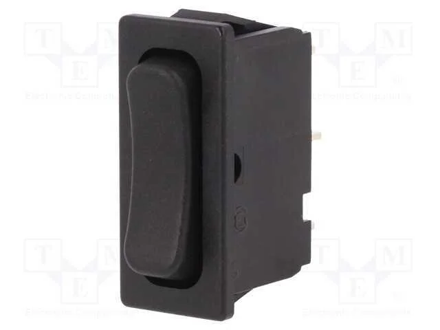 ROCKER, SPDT, Pos: 3, ON-OFF-ON, 6A/250VAC, preto.