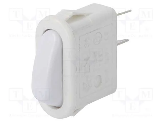 ROCKER, SPST, Pos: 2, ON-OFF, 16A/250VAC, branco,.
