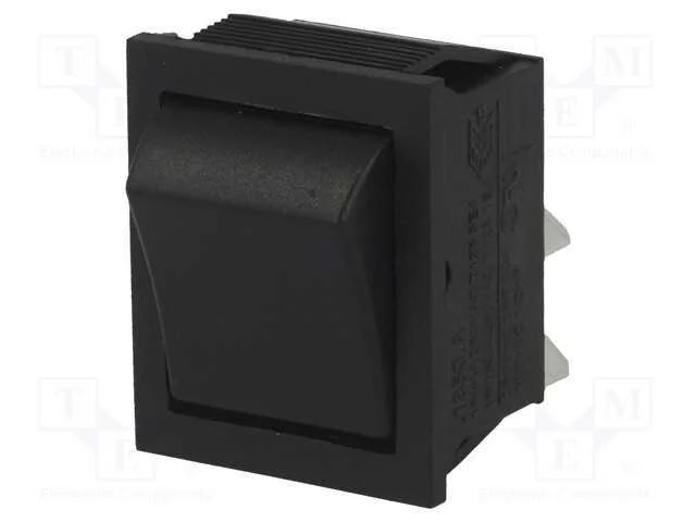 ROCKER, DPST, Pos: 2, ON-OFF, 16A/250VAC, preto, .