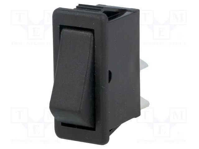 ROCKER, SPST, Pos: 2, (ON)-OFF, 16A/250VAC, preto.