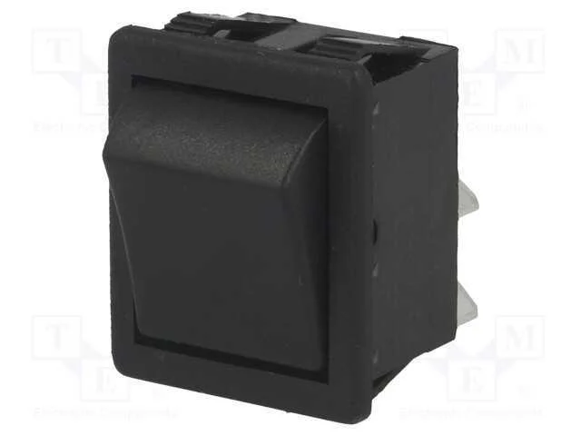 ROCKER, DPST, Pos: 2, ON-OFF, 16A/250VAC, preto, .