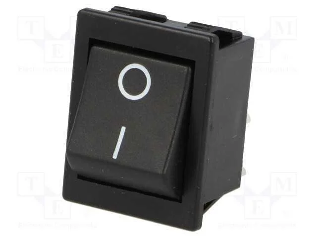 ROCKER, DPST, Pos: 2, (ON)-OFF, 16A/250VAC, 20A/2.