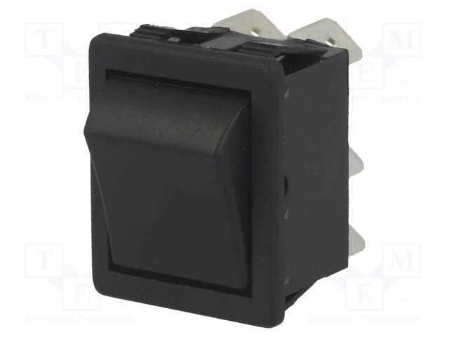 ROCKER, DPDT, Pos: 2, ON-ON, 16A/250VAC, preto, n.