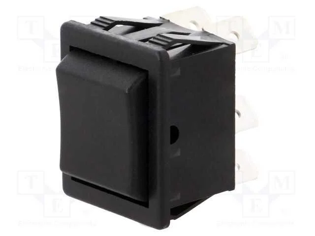 ROCKER, DP3T, Pos: 3, (ON)-OFF-(ON), 16A/250VAC, .