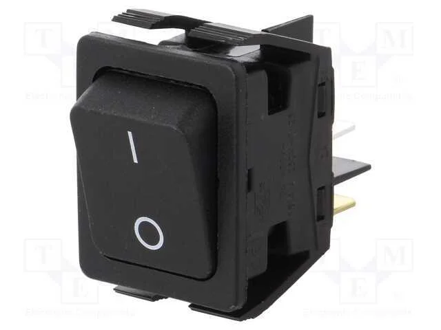 ROCKER, DPST, Pos: 2, ON-OFF, 16A/250VAC, 20A/28V.