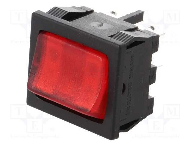 ROCKER, DPST, Pos: 2, ON-OFF, 10A/250VAC, 10A/28V.