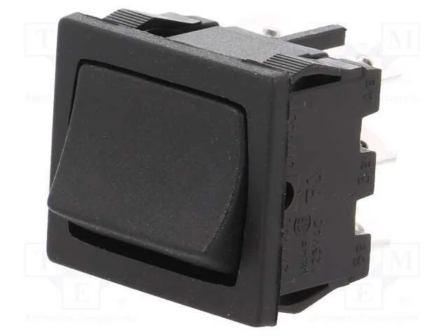 ROCKER, DPDT, Pos: 2, ON-ON, 10A/250VAC, 10A/28VD.