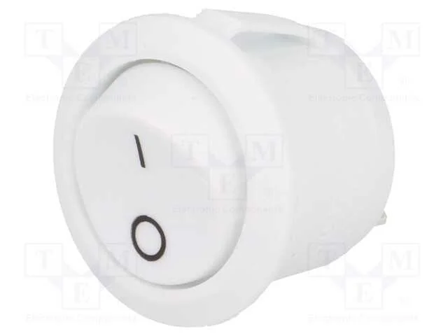 ROCKER, SPST, Pos: 2, ON-OFF, 6A/250VAC, branco, .