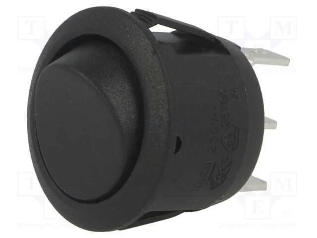 ROCKER, SPST, Pos: 2, ON-ON, 10A/250VAC, preto, n.