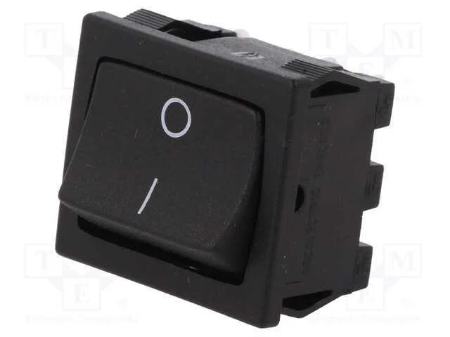 ROCKER, DPST, Pos: 2, ON-OFF, 10A/250VAC, 10A/28V.