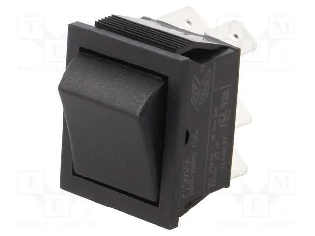 ROCKER, 16A/250VAC, Saí: conectores 6,3x0,8mm